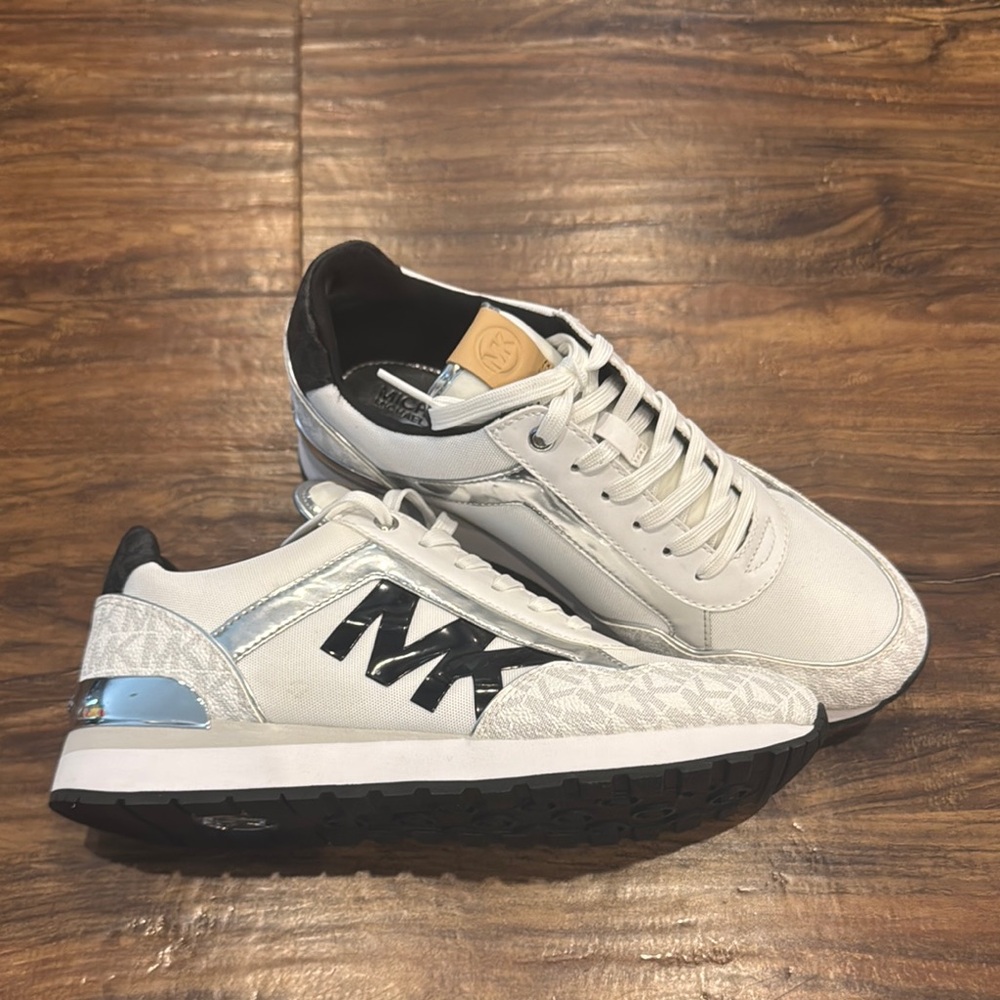 Michael Kors White and Silver Women's Athletic Shoes